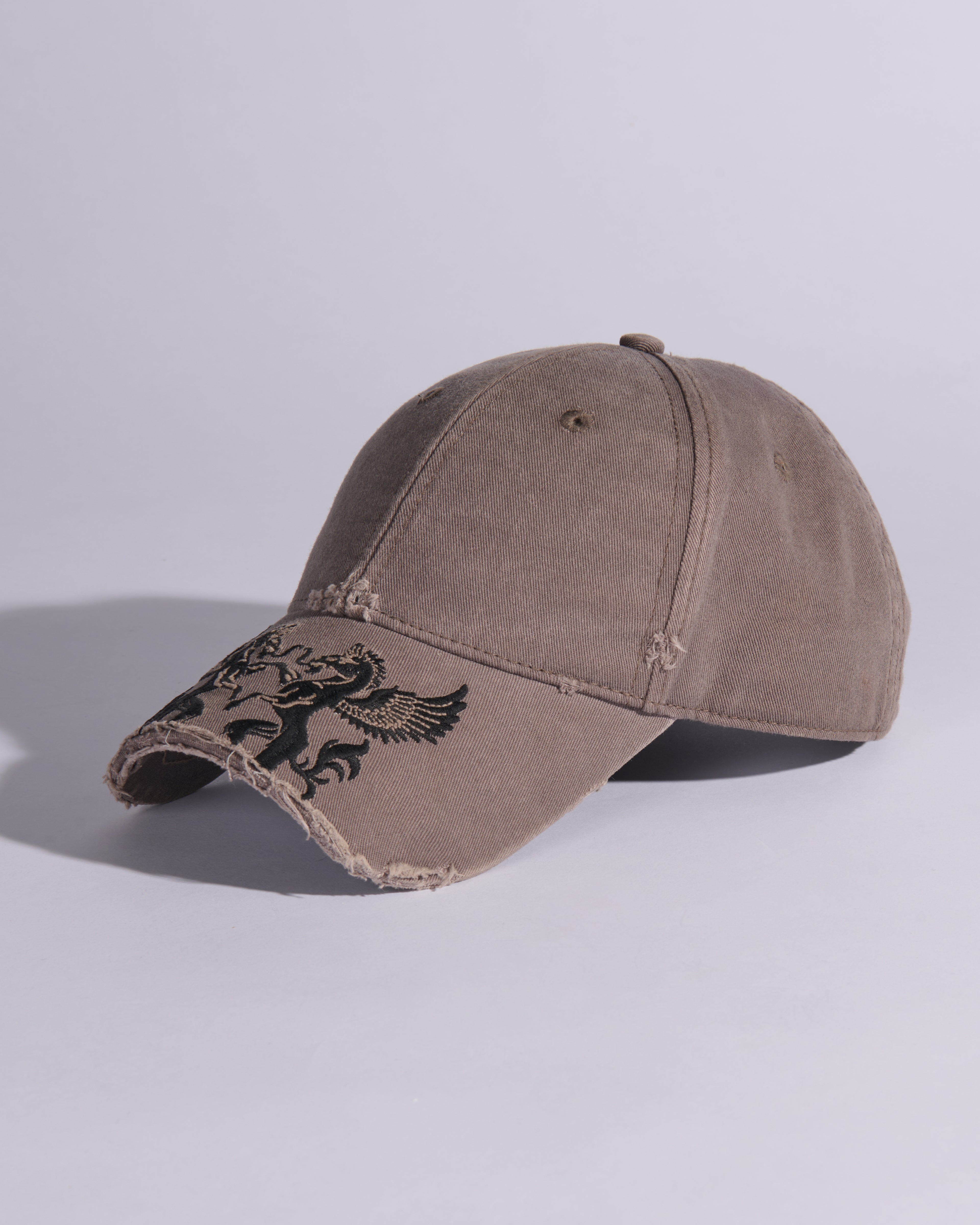 CUT-OFF BRIM BASEBALL CAP IN GREY X PURPLE HAZE
