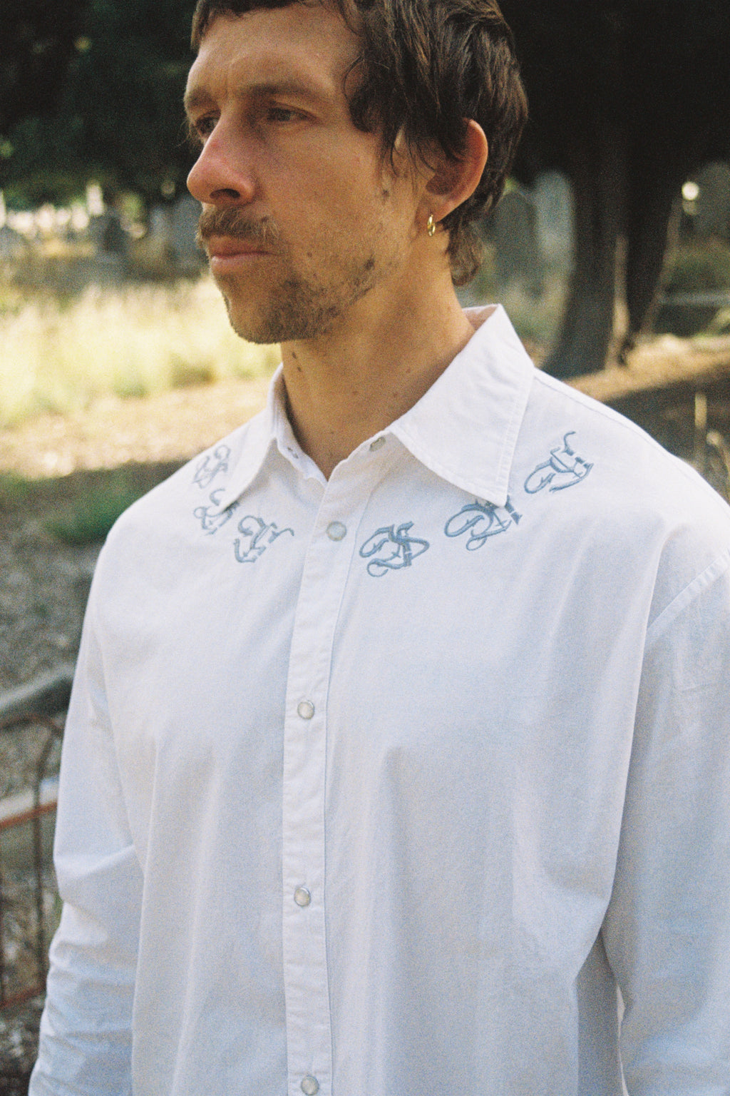 Pearl press-stud shirt