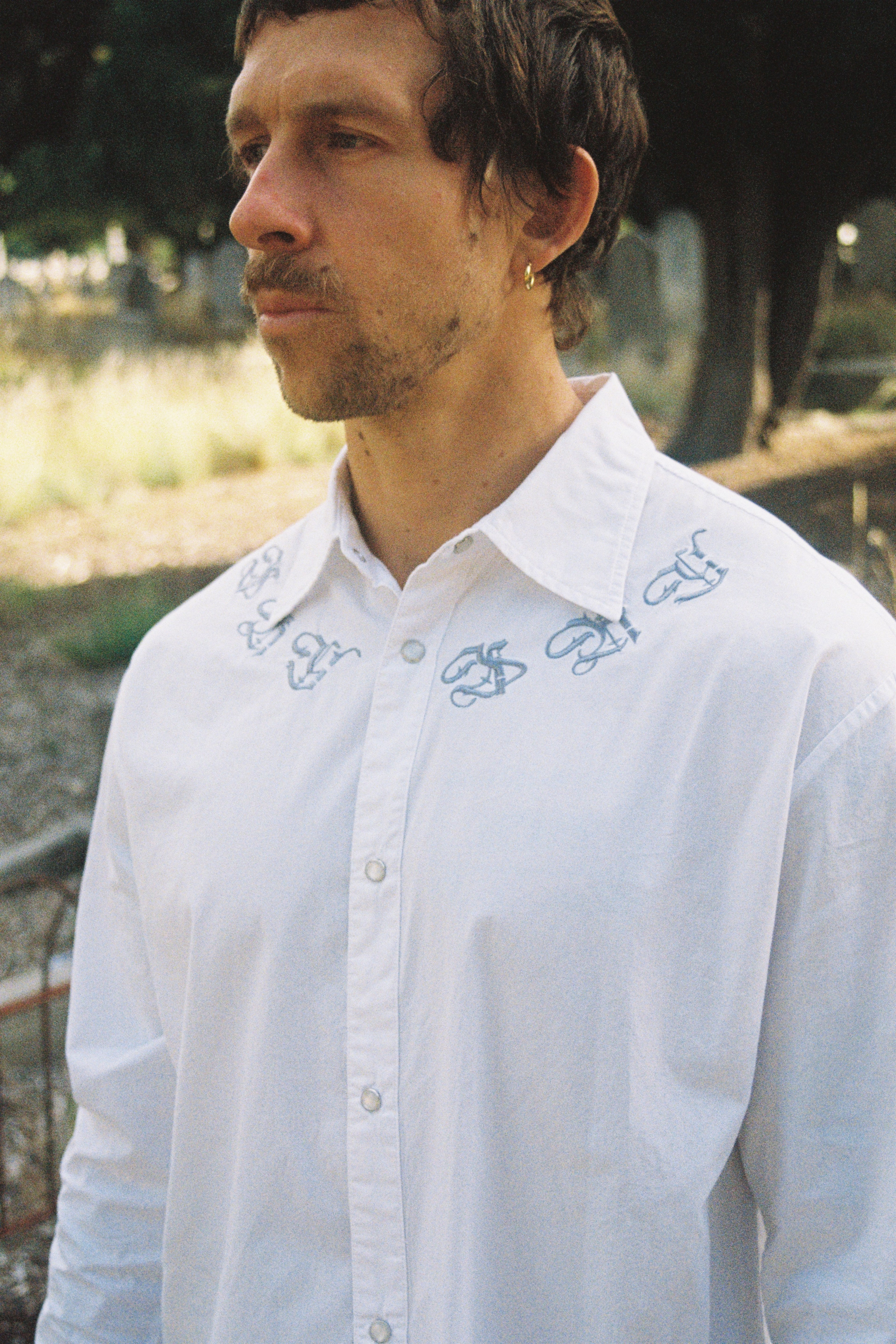 Pearl press-stud shirt