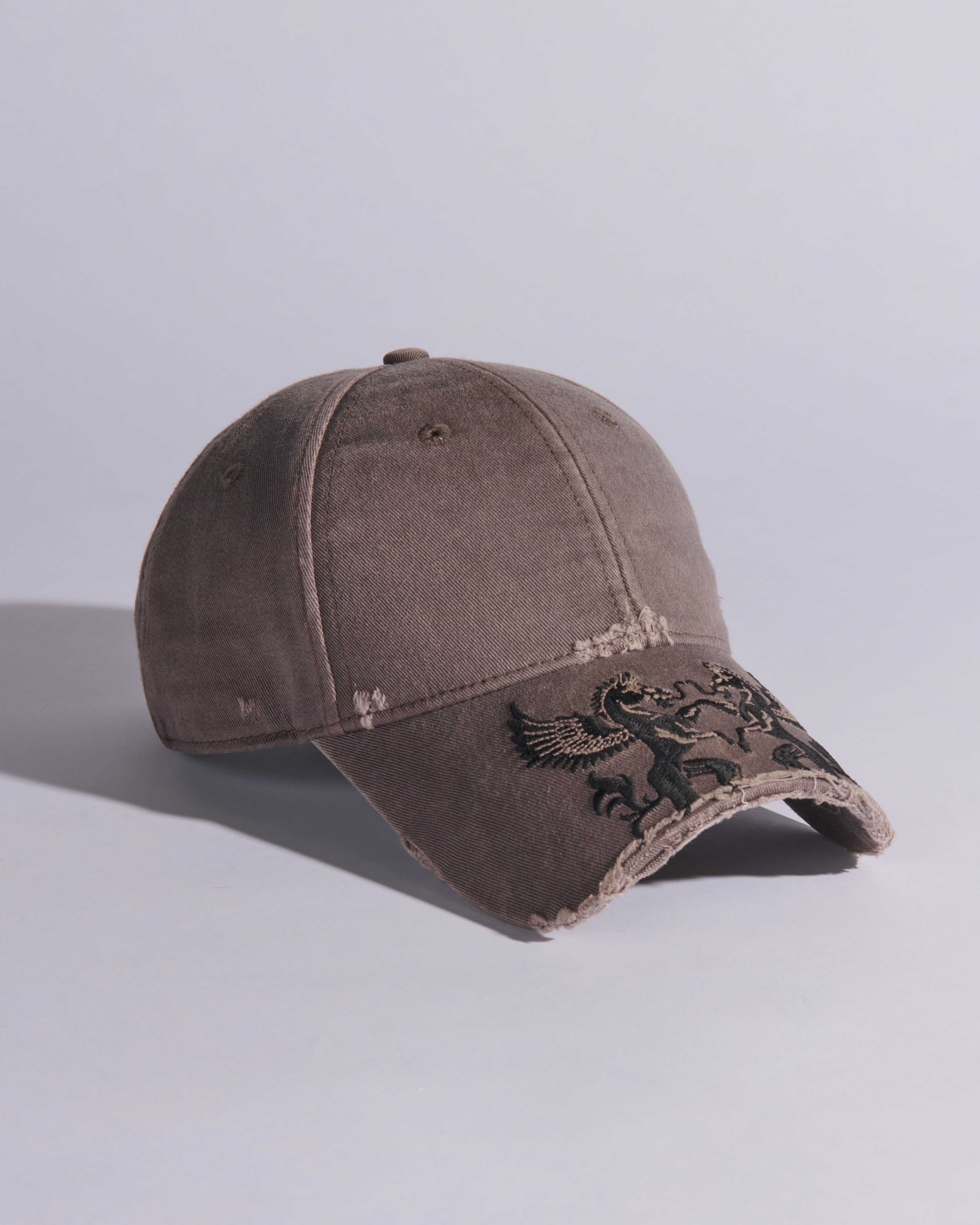 CUT-OFF BRIM BASEBALL CAP IN GREY X PURPLE HAZE