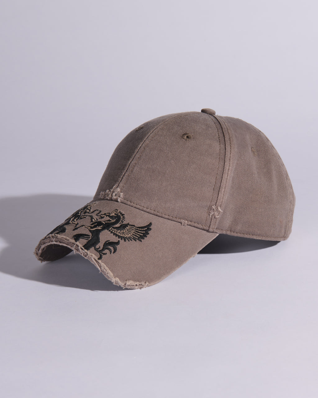CUT-OFF BRIM BASEBALL CAP IN GREY X PURPLE HAZE